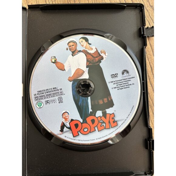 Popeye DVD 1980 Family Musical Movie Robin Williams Widescreen Pre-Owned - Picture 2 of 4